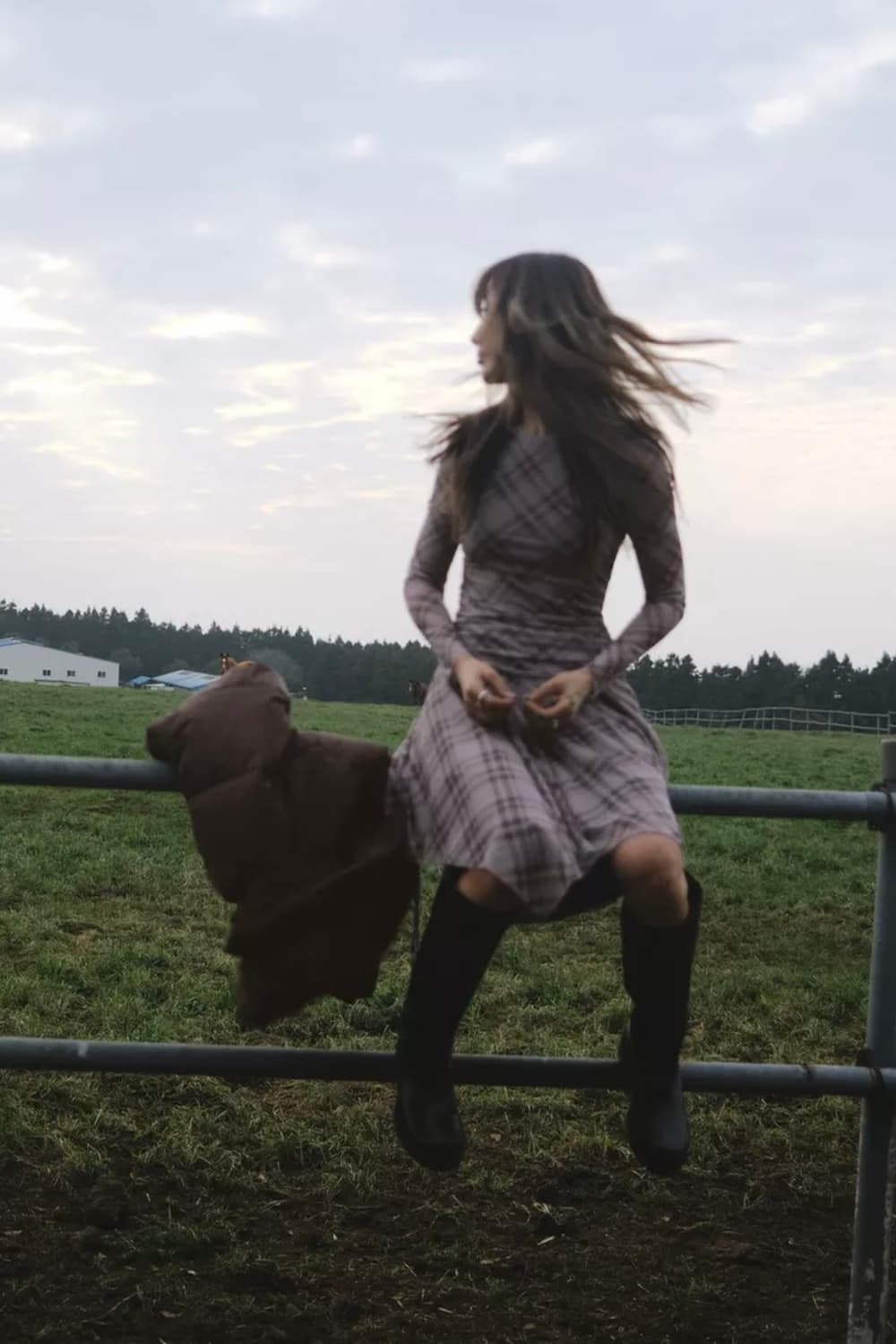 자라 체크 튤 원피스 라일락 상품이미지2