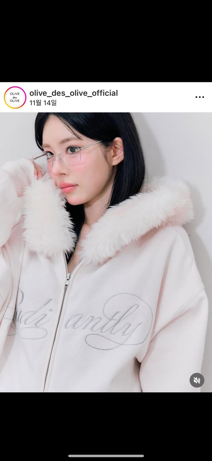 OLIVE des OLIVE 베이비핑크 퍼 후드집업 상품이미지1