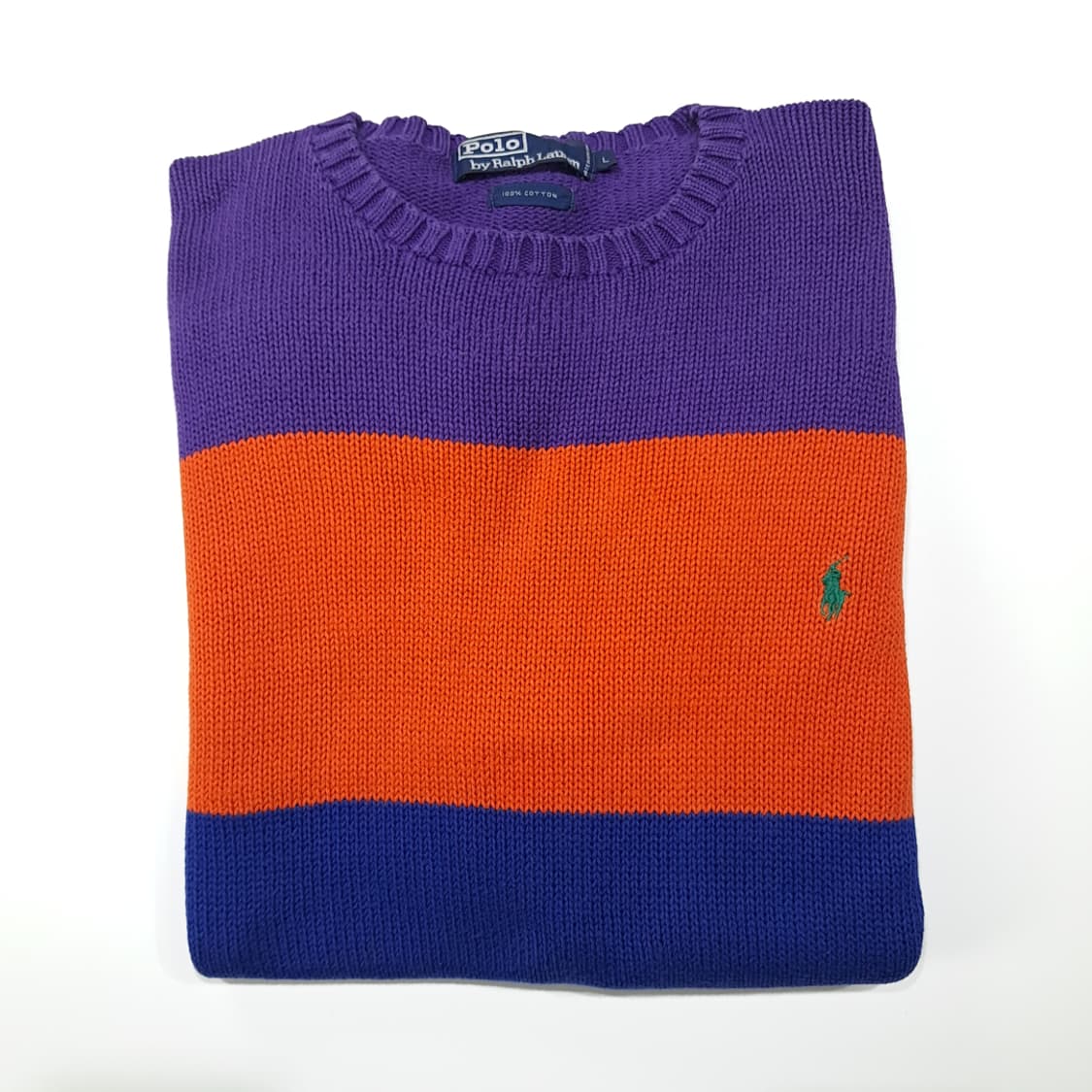 CL024 L폴로 랄프로렌 90s 레인보우 블록 멀티 스트라이프 라운드 상품이미지7