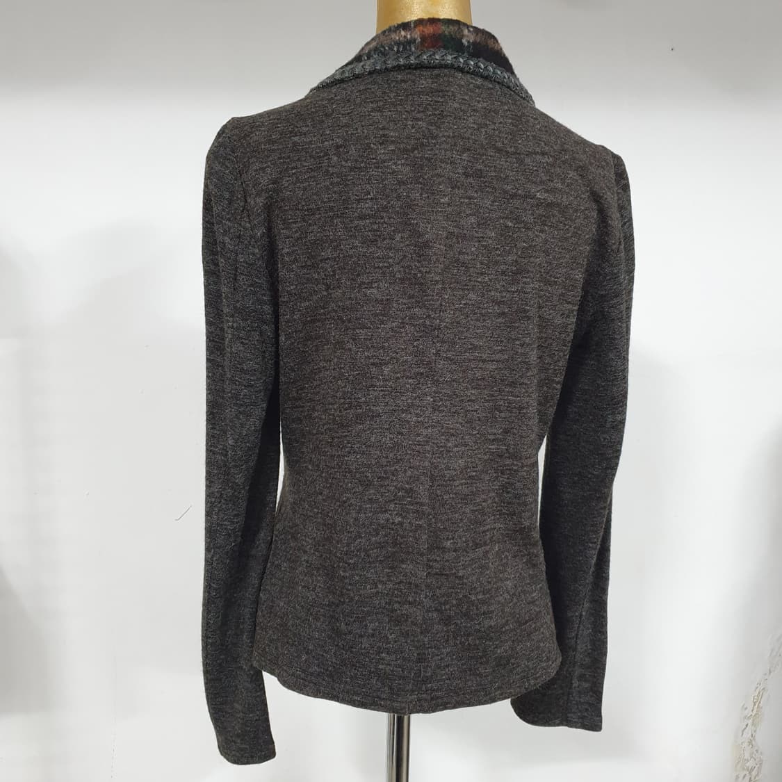 빈티지 울 블랜딩 자켓형 체크 가디건 상품이미지2