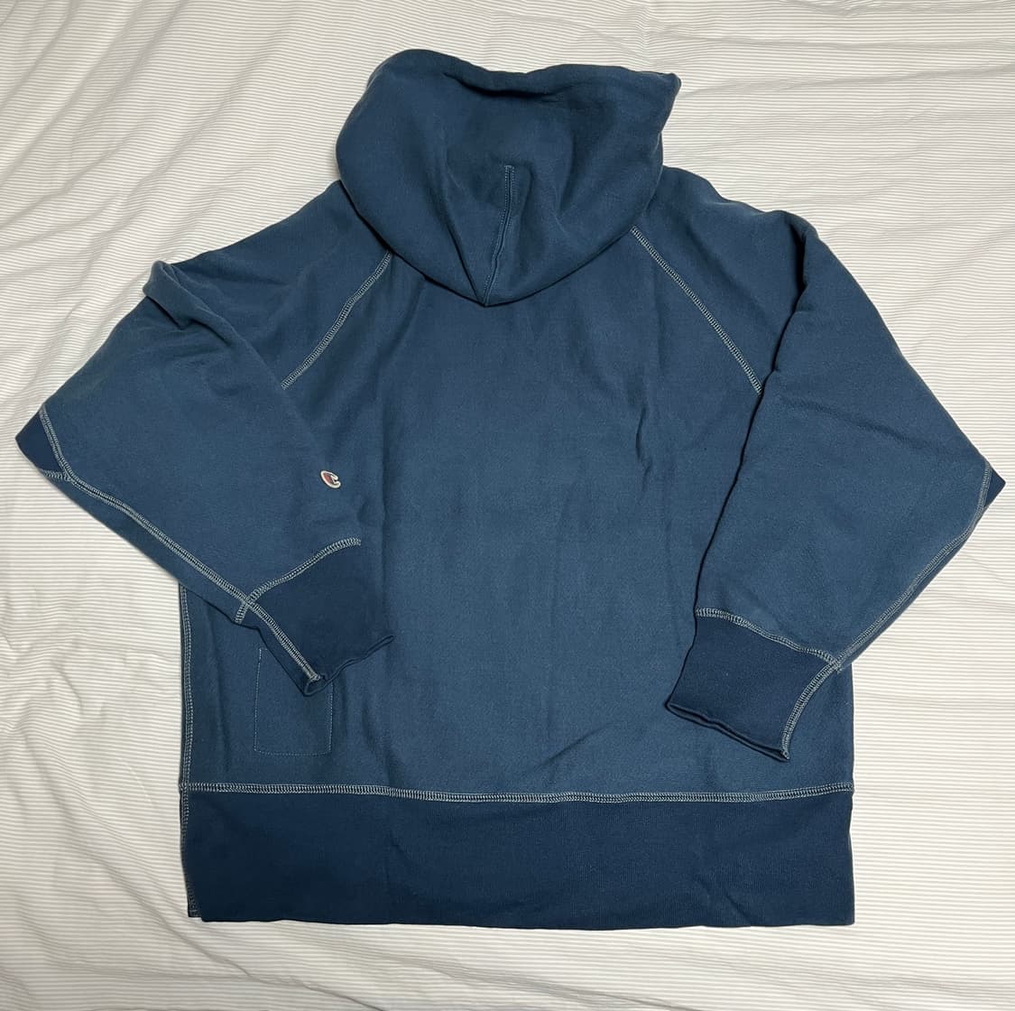 챔피온 X 카키스 클럽 후드 티셔츠 Tint Navy 라지사이즈 상품이미지2