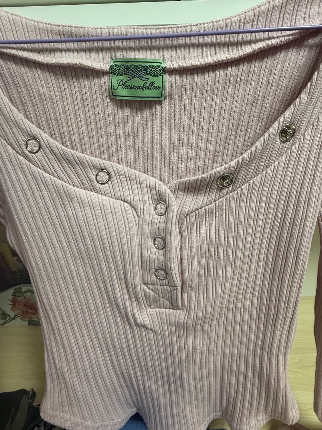 플리즈노팔로우 버니 스냅 탑 핑크 상품이미지2