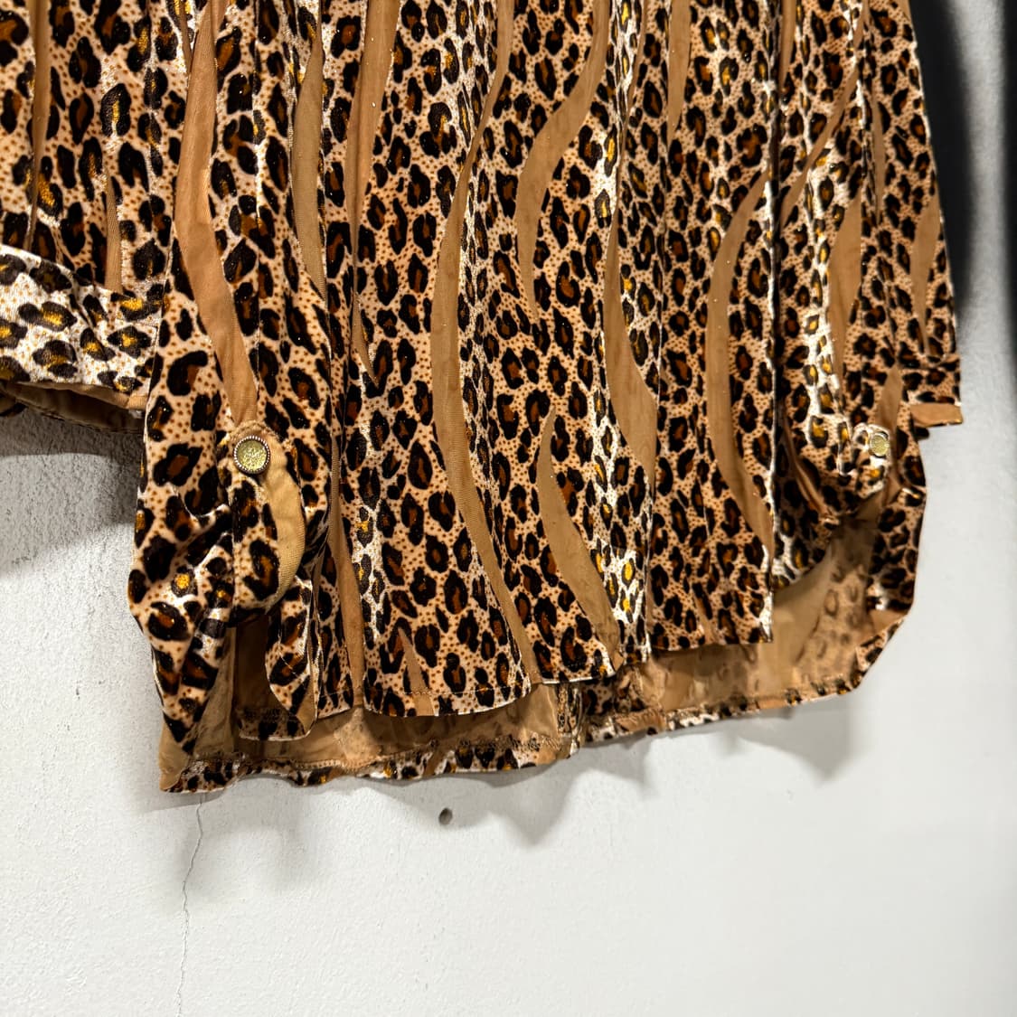 VTG 빈티지 애니멀 풀 패턴 벨벳 셔츠 블라우스 상품이미지5