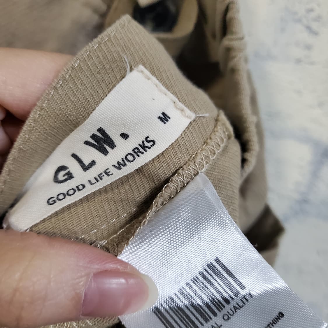 굿라이프웍스 베이지색 카고 와이드 팬츠 상품이미지3