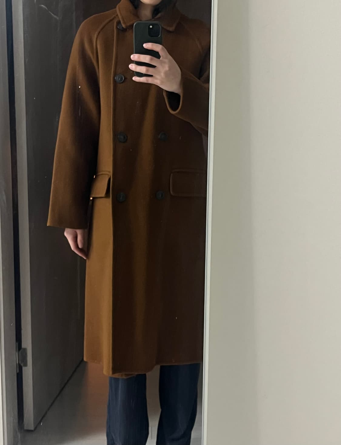 (새상품)핸드메이드 카멜 코트 상품이미지3