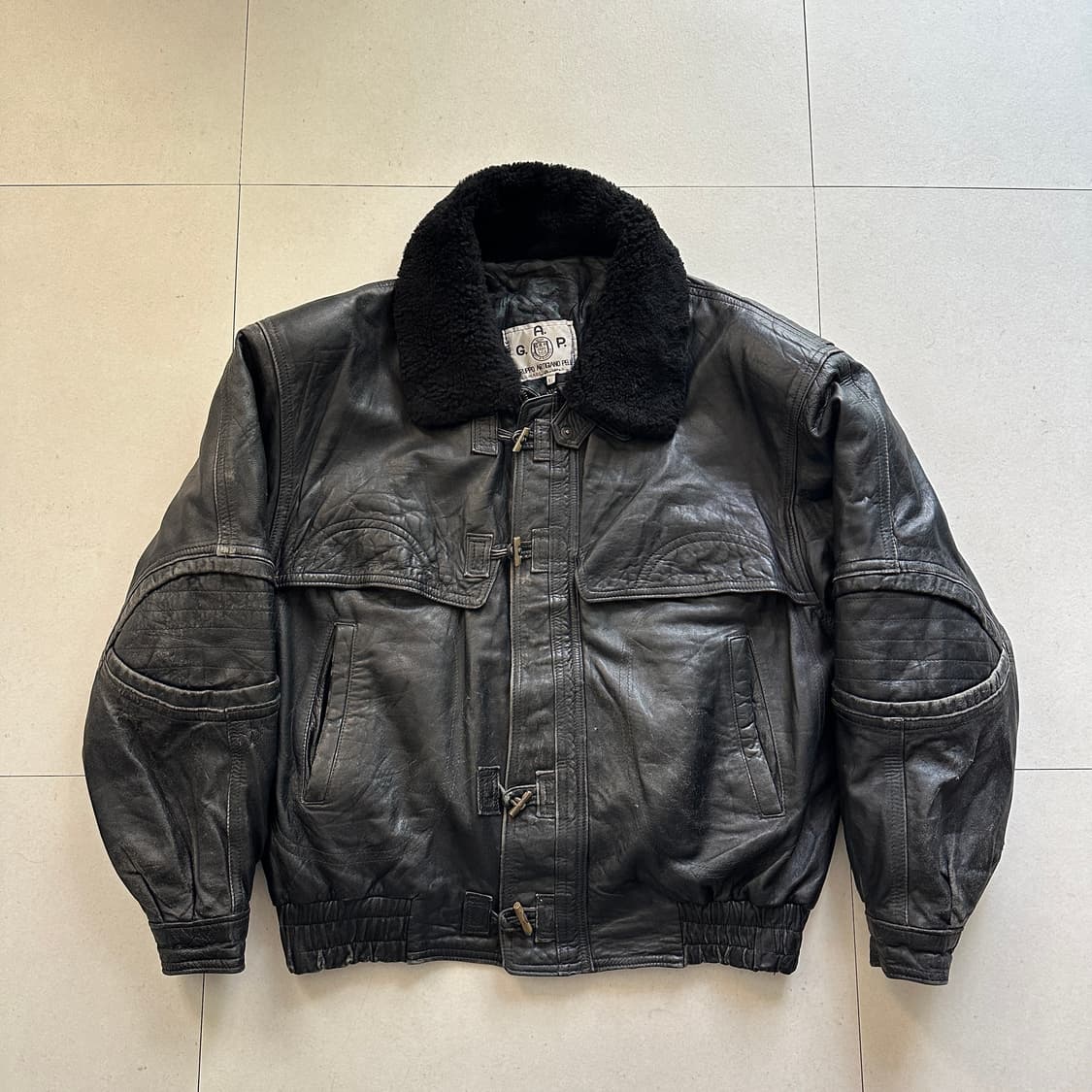 90s 이태리생산 G.A.P 빈티지 토글 레더 자켓 XL 상품이미지1