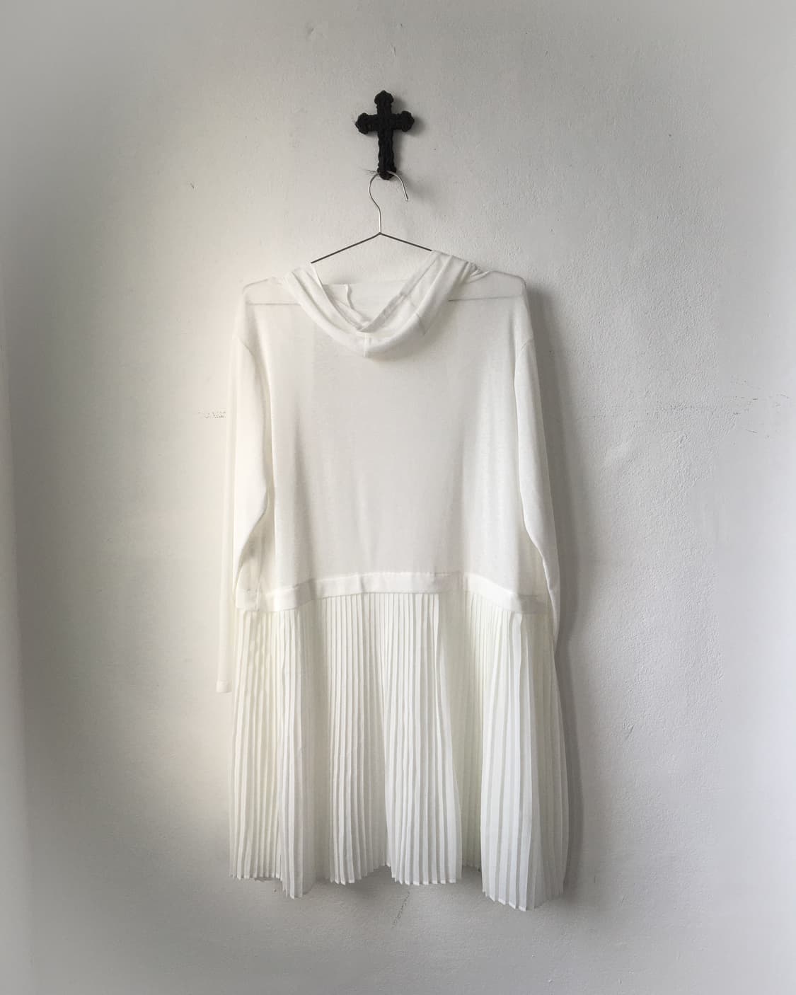 Pleats layered hood open cardigan 상품이미지2