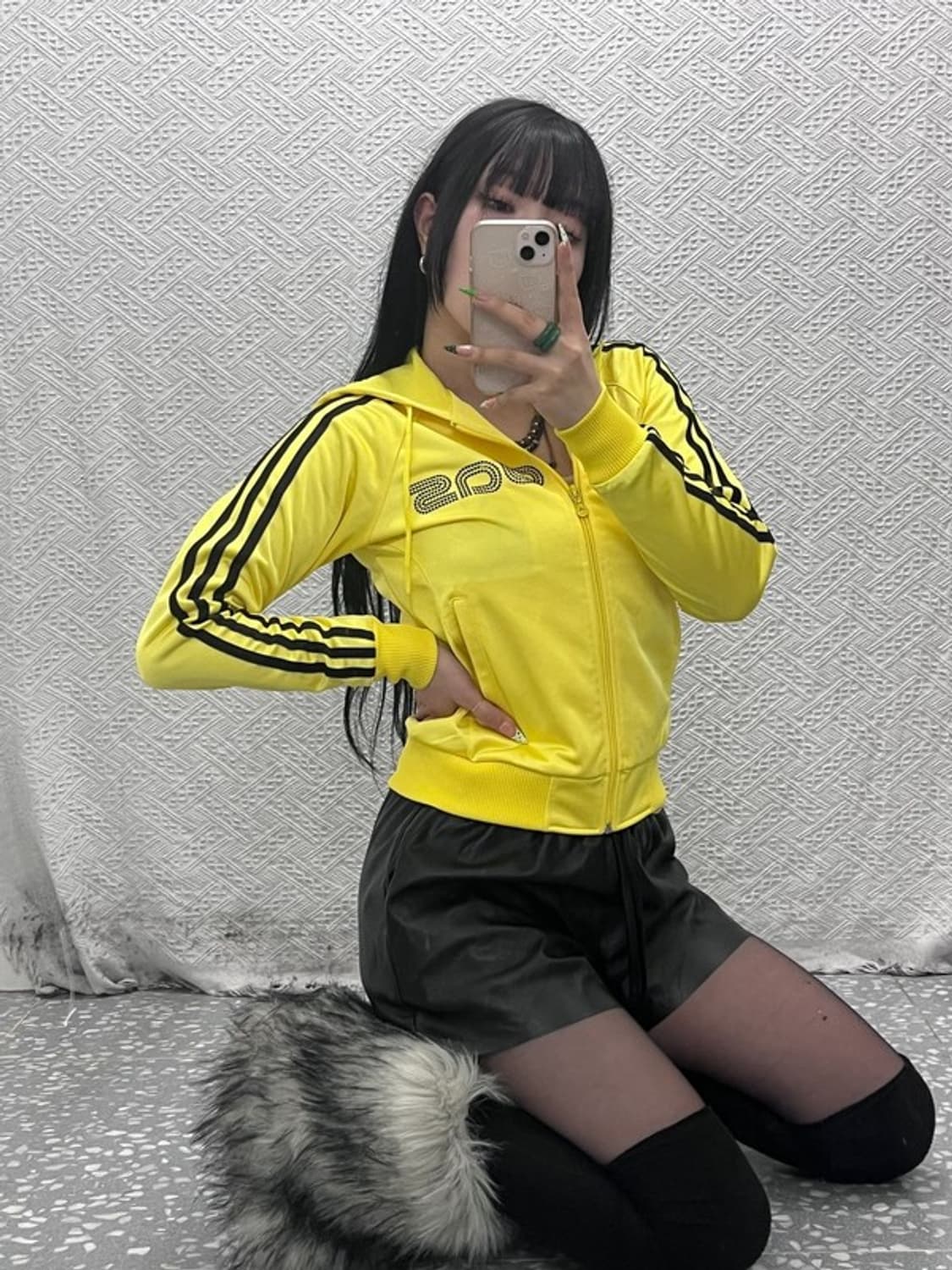 아디다스 올드스쿨 Y2K 큐빅로고 후드 져지 집업 85 C09142 상품이미지2