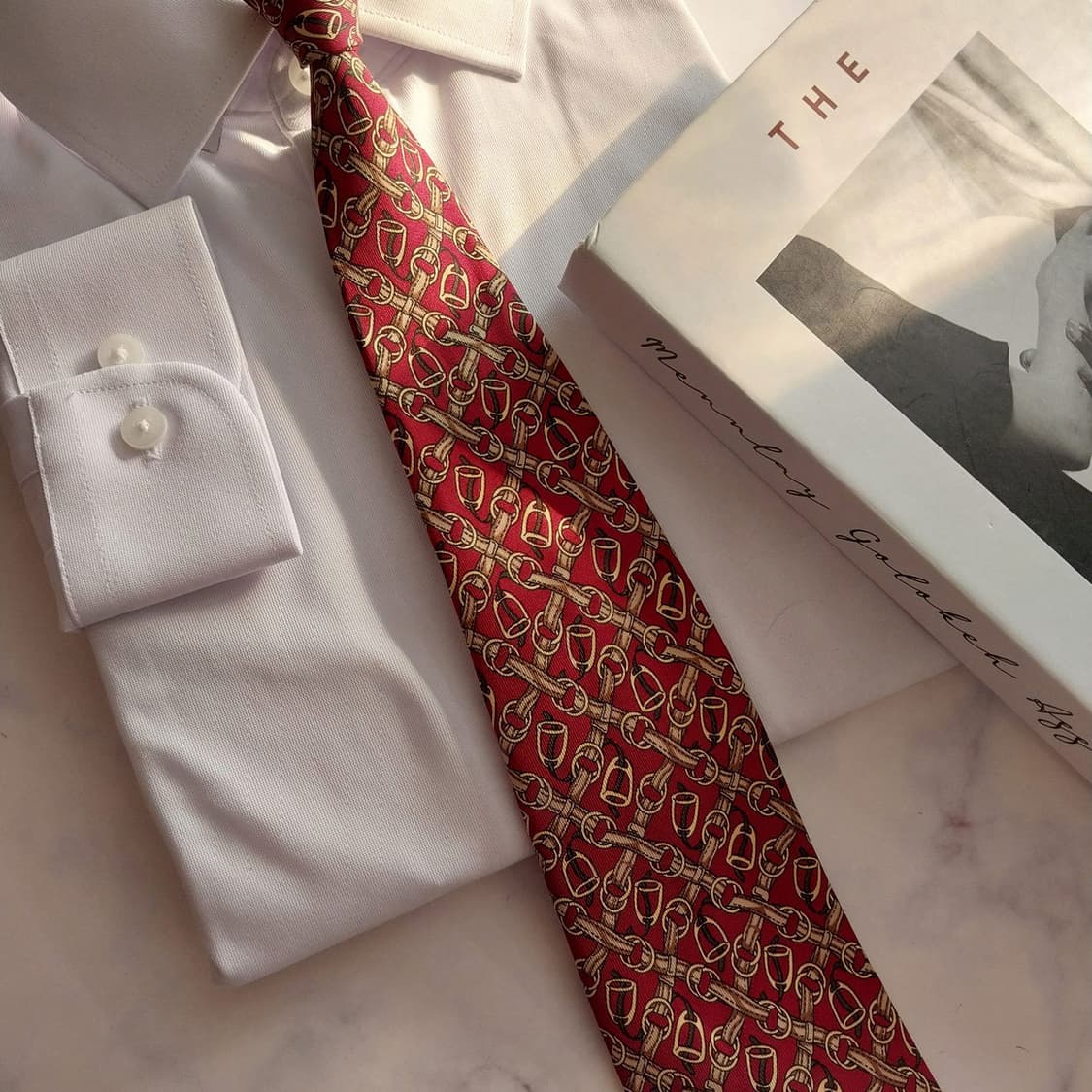 스피가우오모 실크 레드 마구 패턴 넥타이 9.5cm A+등급 K1318
 상품이미지9