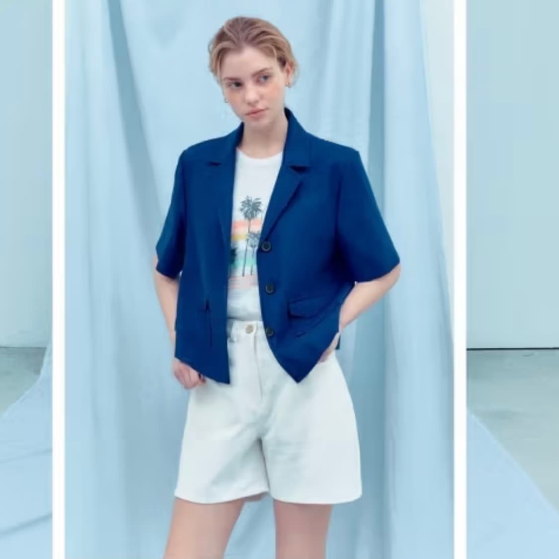 25SS LUCKY BRAND 프렌치 린넨 혼방 하프슬리브 자켓 상품이미지1