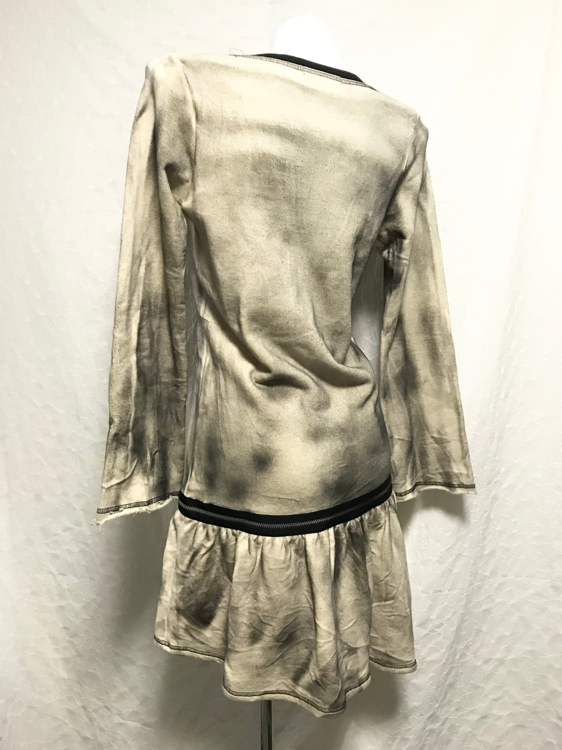 빈티지 알곤퀸즈 y2k 펑크 트라이벌 지퍼 워싱 롱슬리브 탑 원피스 상품이미지4