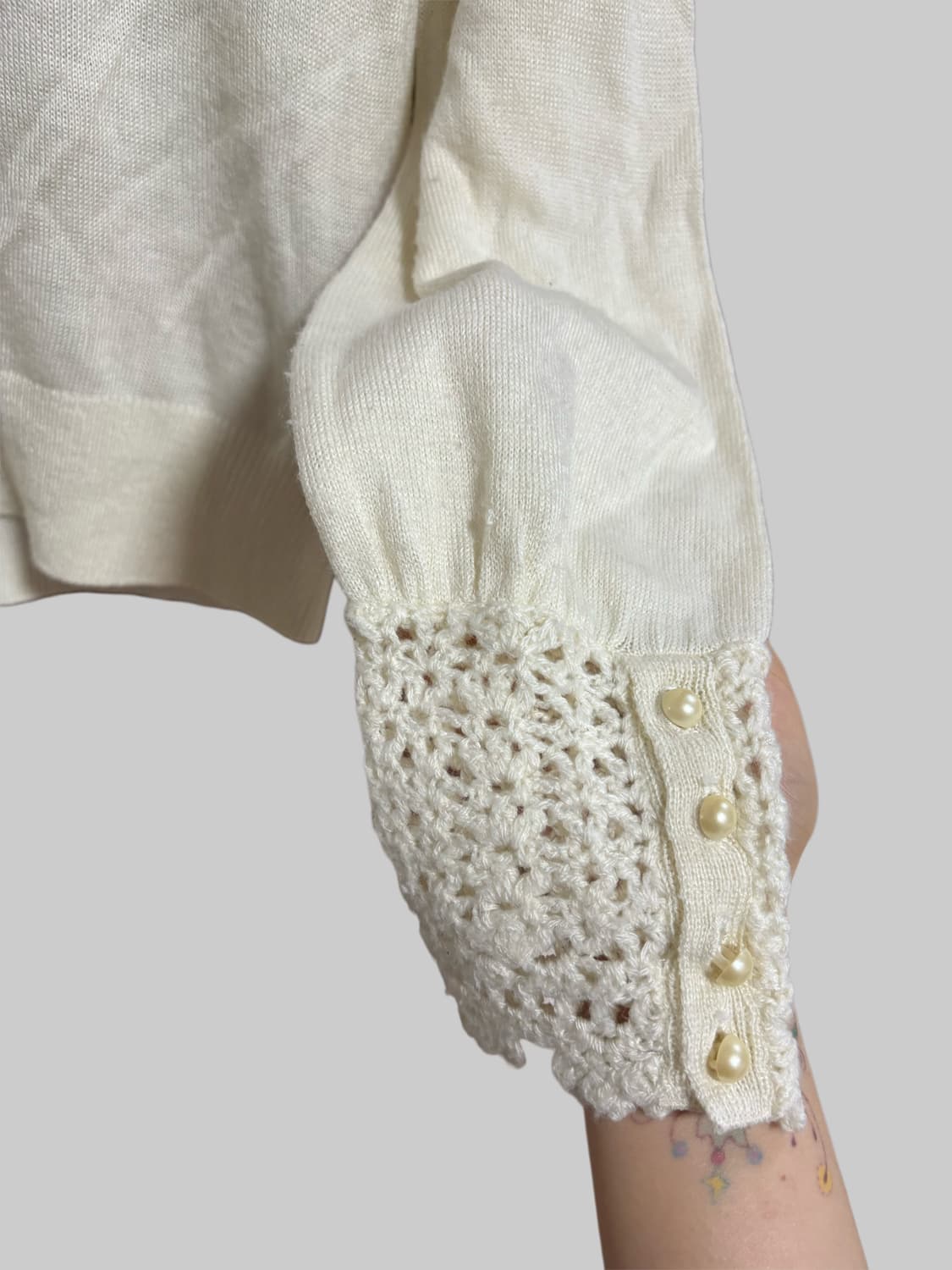 빈티지 어스뮤직 크로셰 진주 니트 상품이미지3