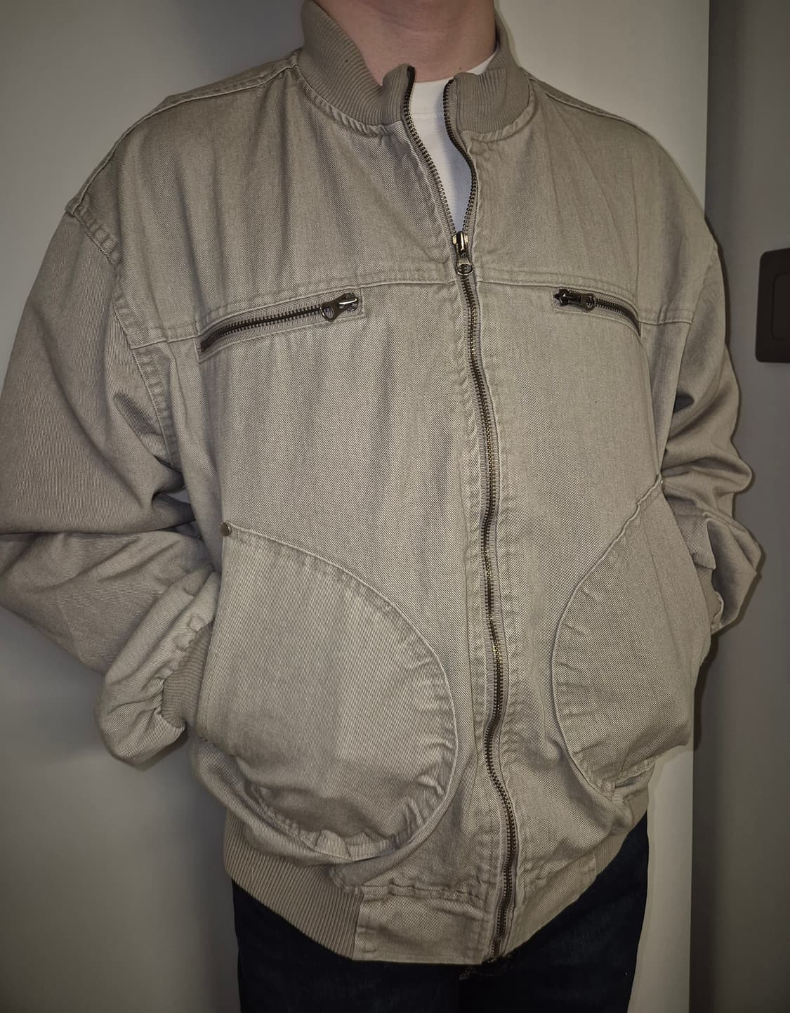 스포티에이드 마켓템 입질 베이지 봄버 자켓 상품이미지2