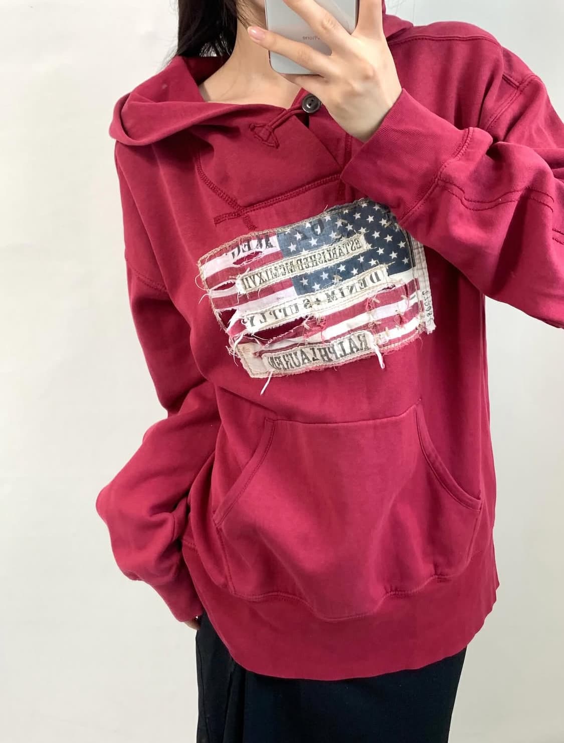 Polo denim&suply 폴로데님엔서플라이 레드 성조기 후드티 상품이미지2