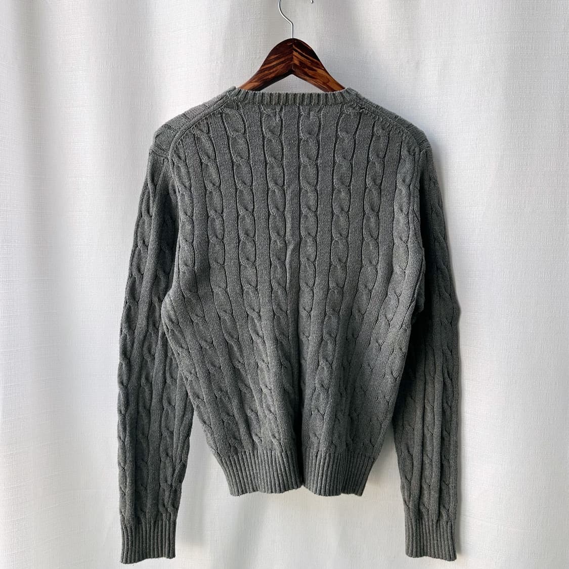 폴로 랄프로렌 케이블 니트 코튼 스웨터 그레이 M 상품이미지6