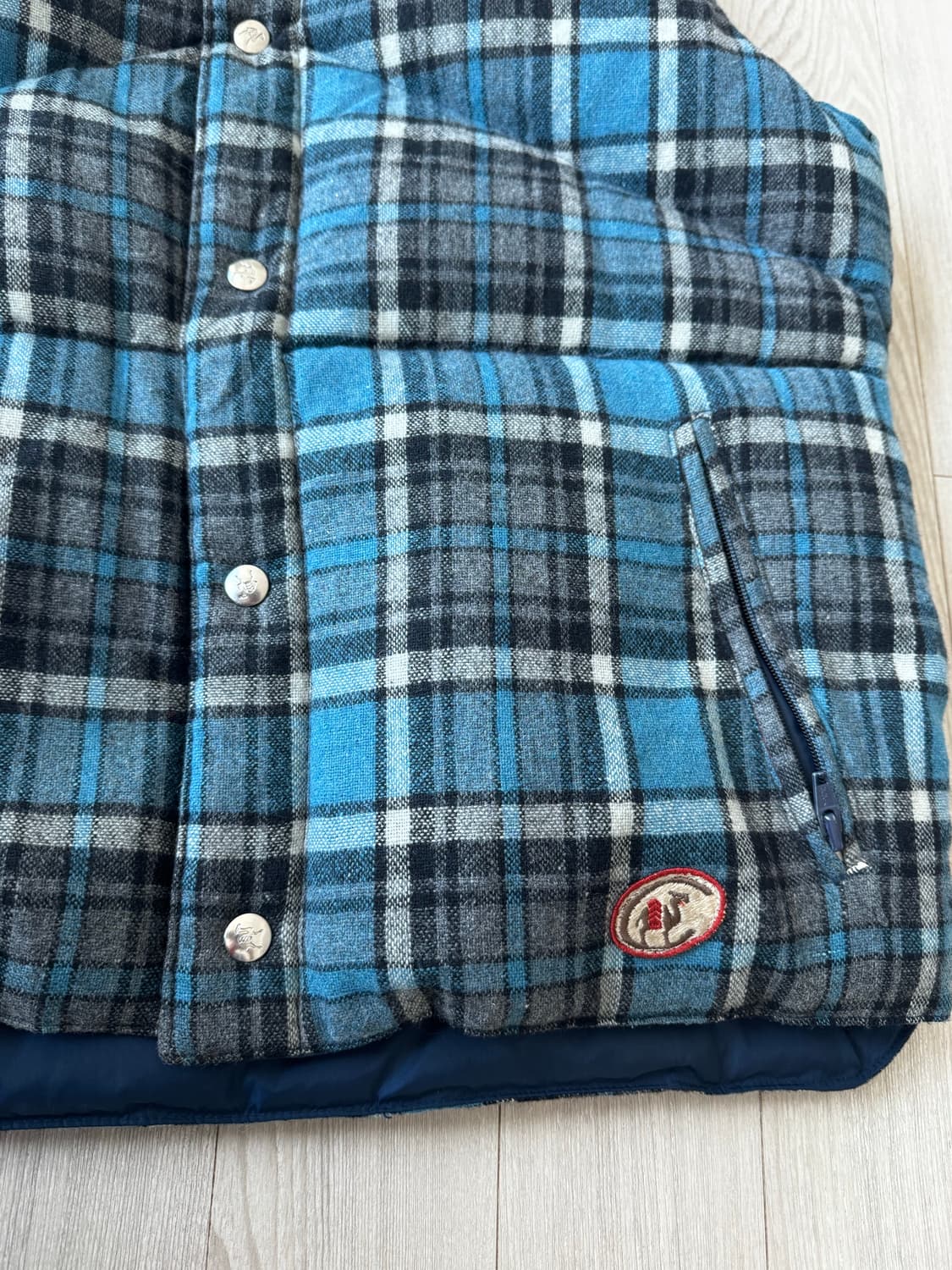 빈티지 카멜 다운 베스트 네이비 상품이미지2