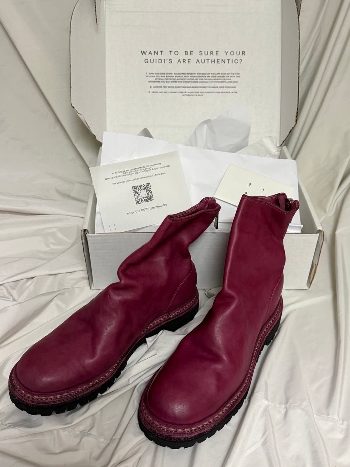 구이디 GUIDI 호스 풀 그레인 백 지퍼 핑크 부츠 상품이미지1