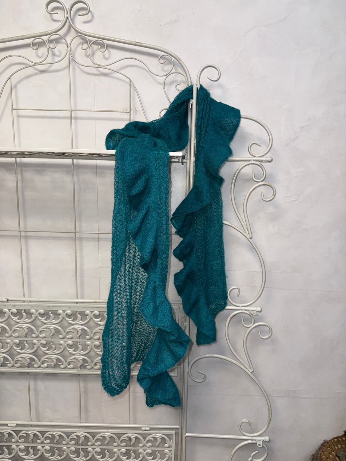 Blue green ruffle knit muffler 상품이미지2