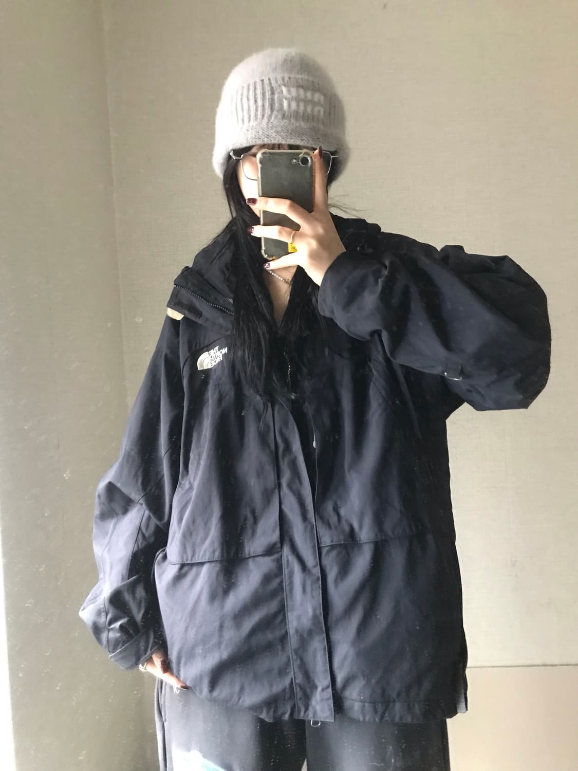 노페 블랙 오버핏 바람막이 상품이미지4