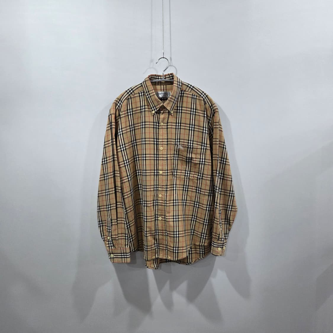 버버리 버튼다운 노바 체크셔츠 L 상품이미지1