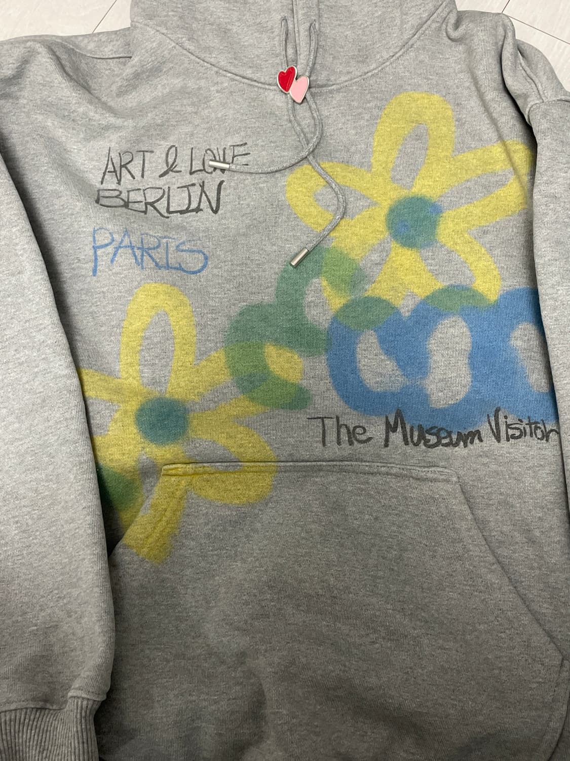 The Museum Visitor 플라워 후드티 그레이 상품이미지3