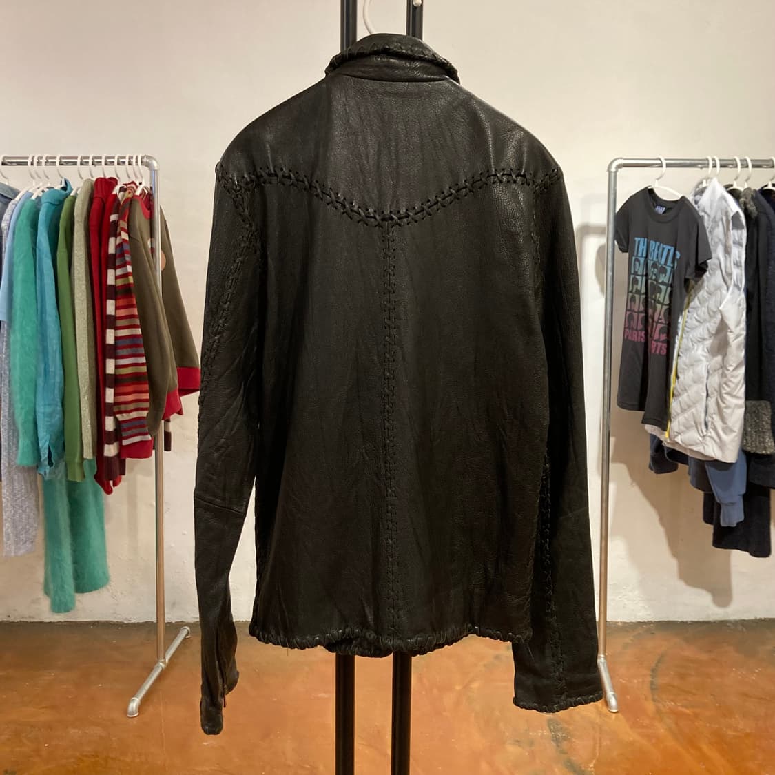 빈티지 스티치 레더 자켓 / M 사이즈 상품이미지5
