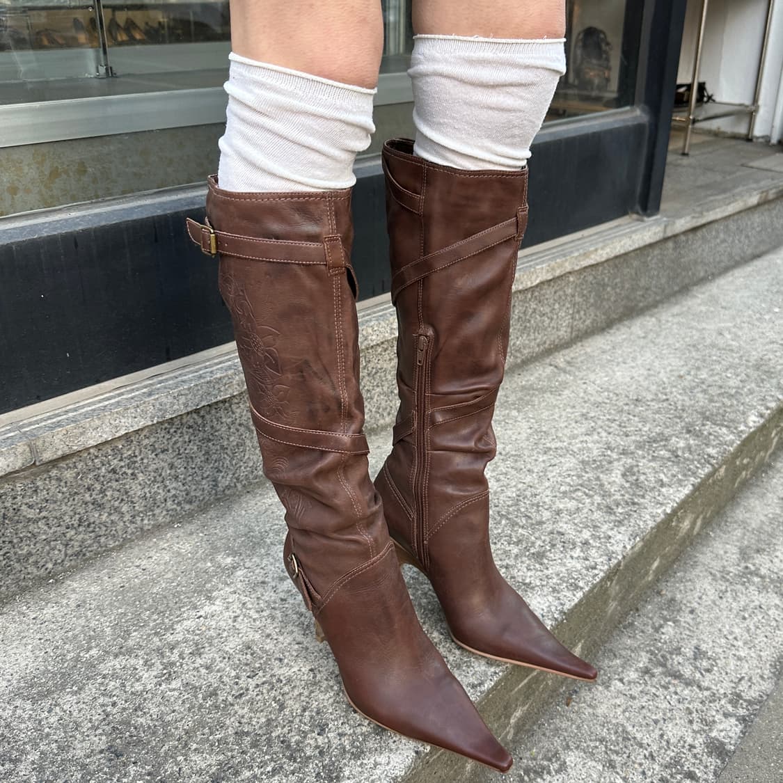 00s 브롱크스 레더 웨치 스틸레토 부츠 상품이미지6