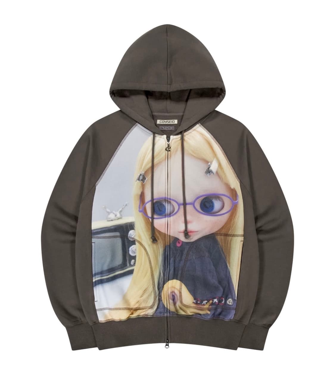 COYSEIO 코이세이오 브라이스 그래픽 후드집업 브라운 상품이미지1