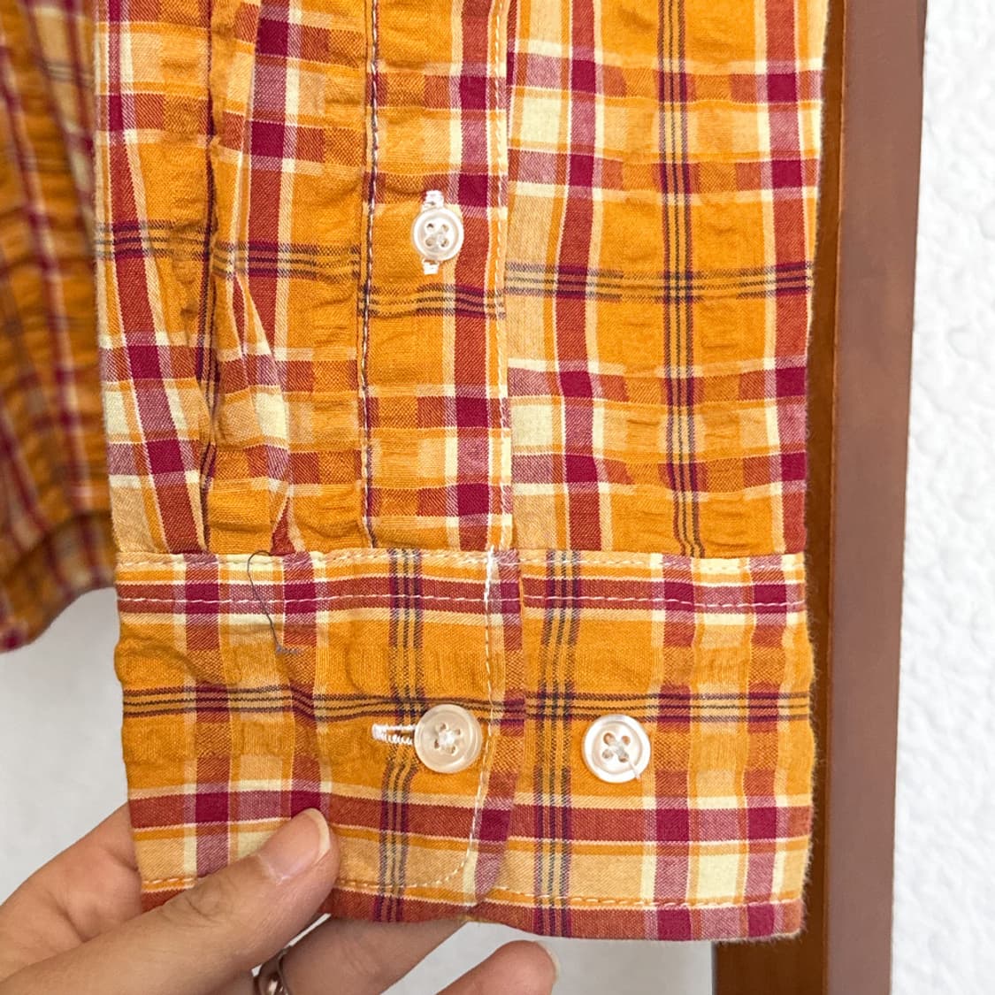 오렌지 빈티지 체크 셔츠 상품이미지4