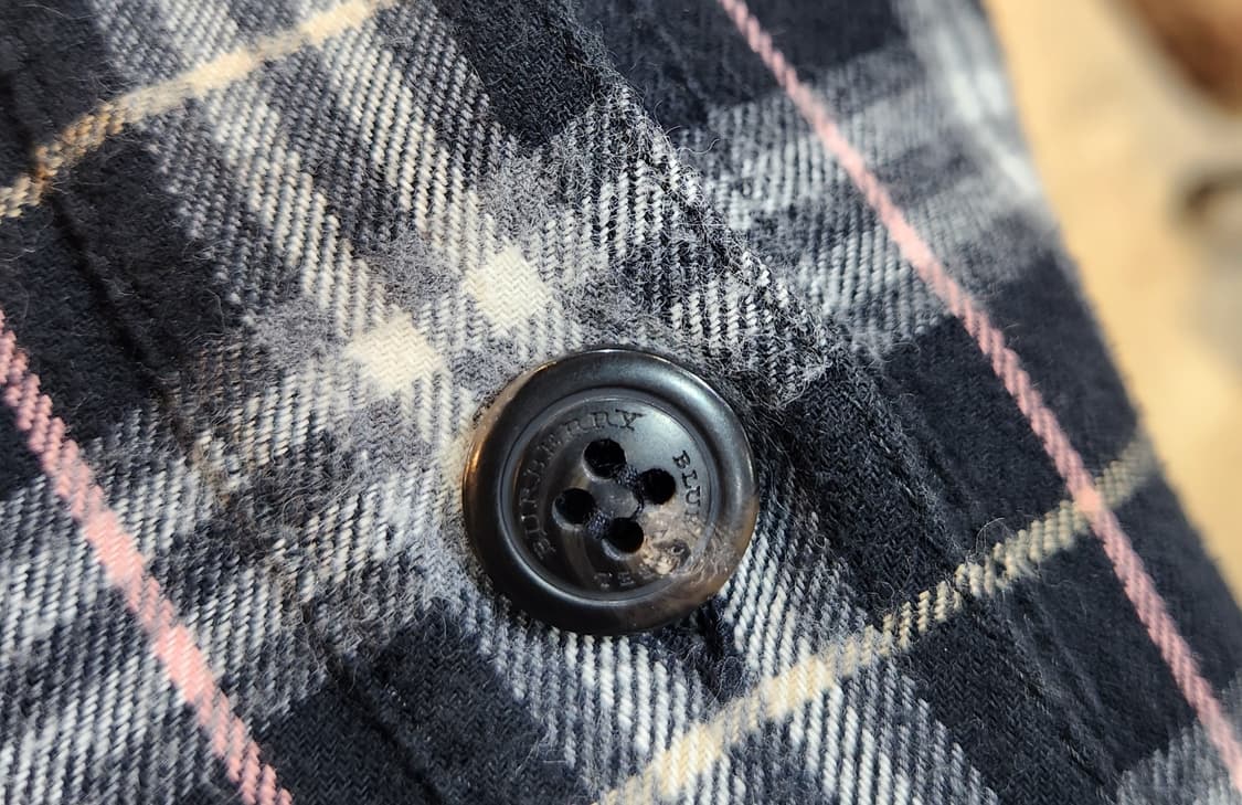 BURBERRY 버버리 블루라벨 플라넬 체크카라 반팔 원피스 상품이미지5