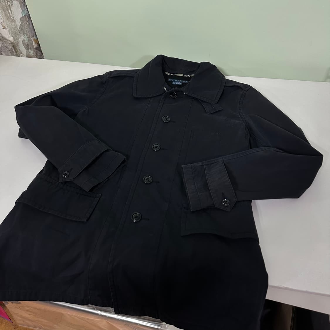 S 폴로 랄프로렌 블랙 면 하프코트 상품이미지2