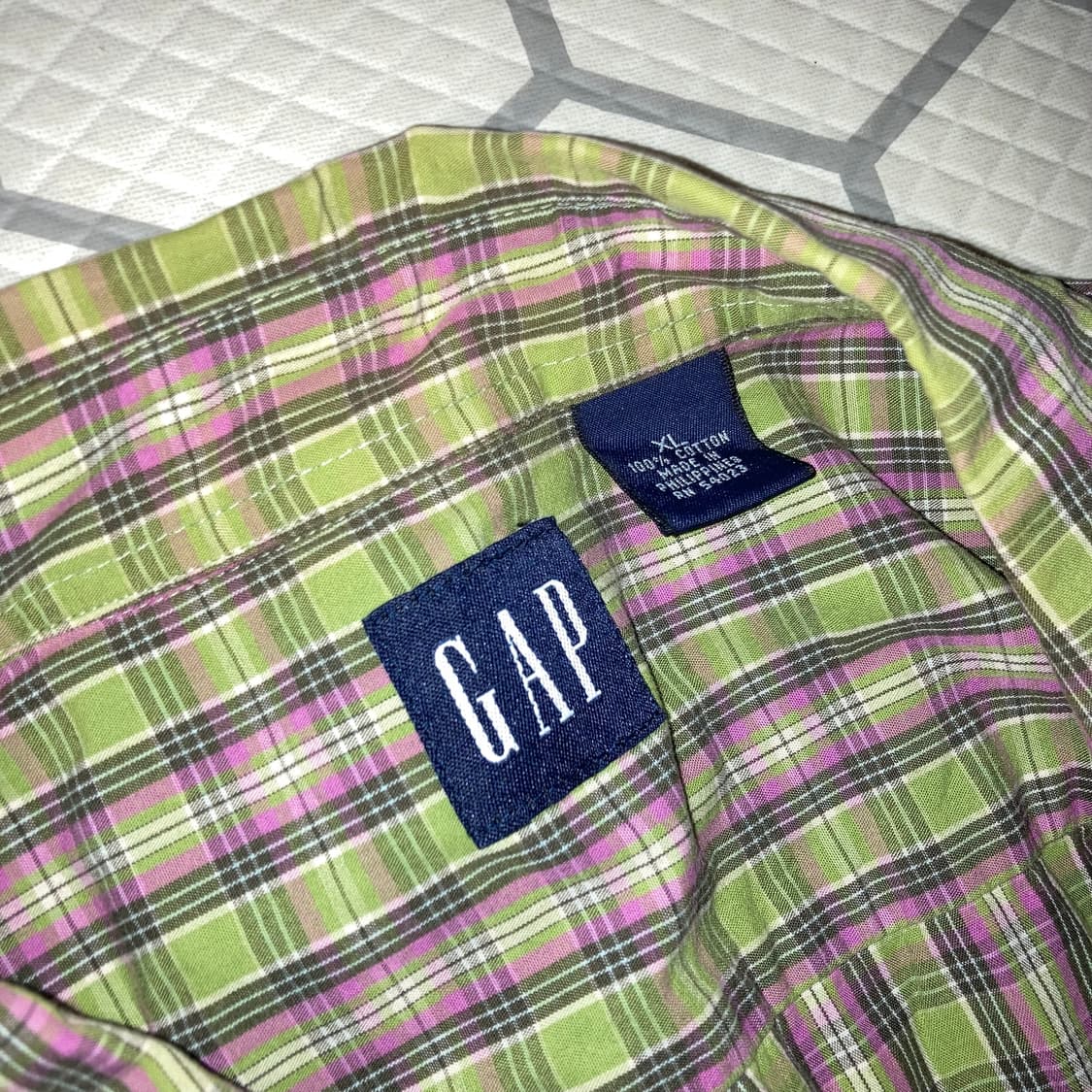(XL) 슈프림 24ss 루즈핏 미니 플레이드 숏슬리브 셔츠 그린 상품이미지6