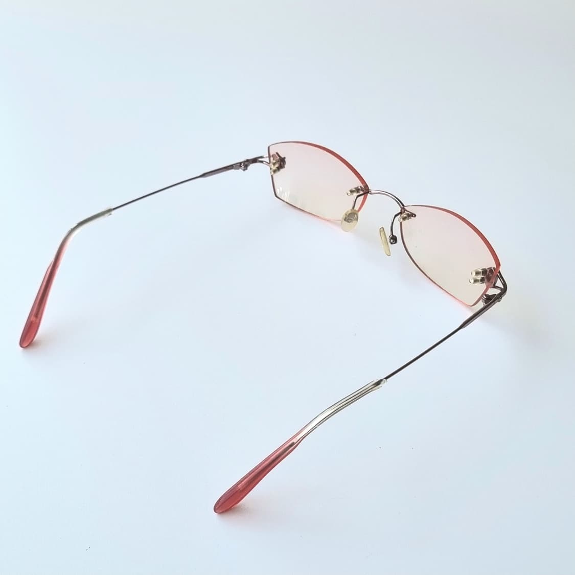 데드스탁 캣아이 핑크 무테 큐빅포인트 안경테 1482 상품이미지5