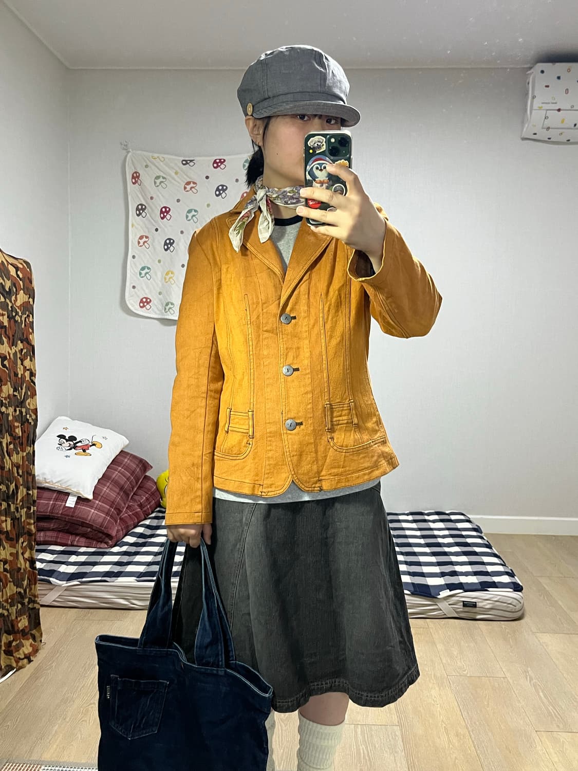 Intellection 인텔렉션 머스터드 워싱 자켓 상품이미지1