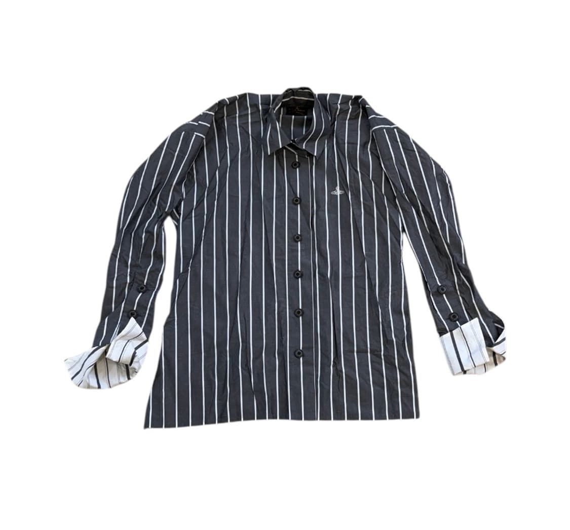 비비안 웨스트우드 스트라이프 비대칭 셔츠 상품이미지1