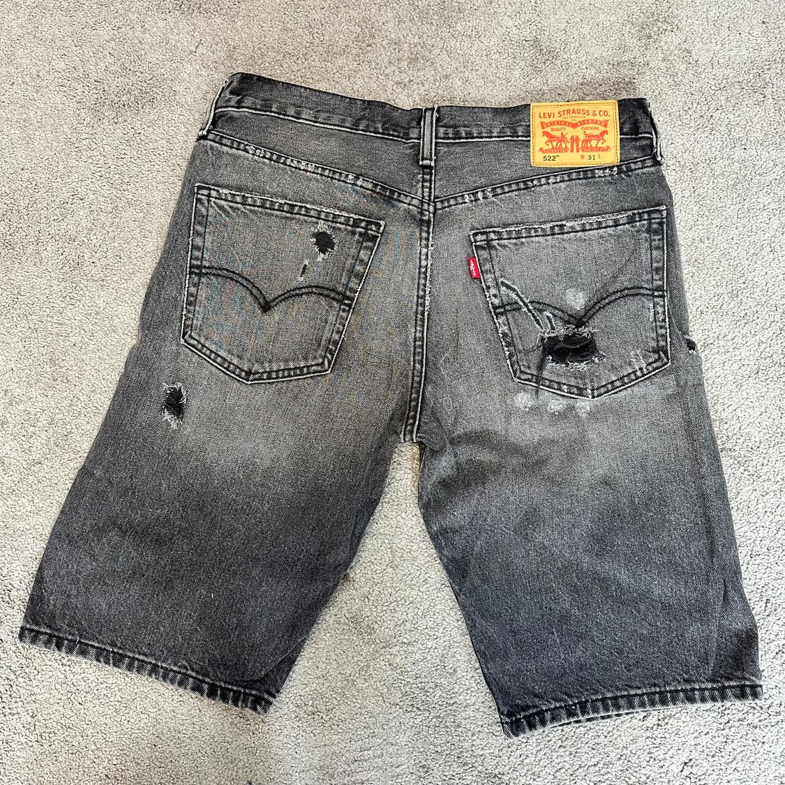 리바이스522 테이퍼드핏 디스트로이드 흑청(31) 상품이미지7