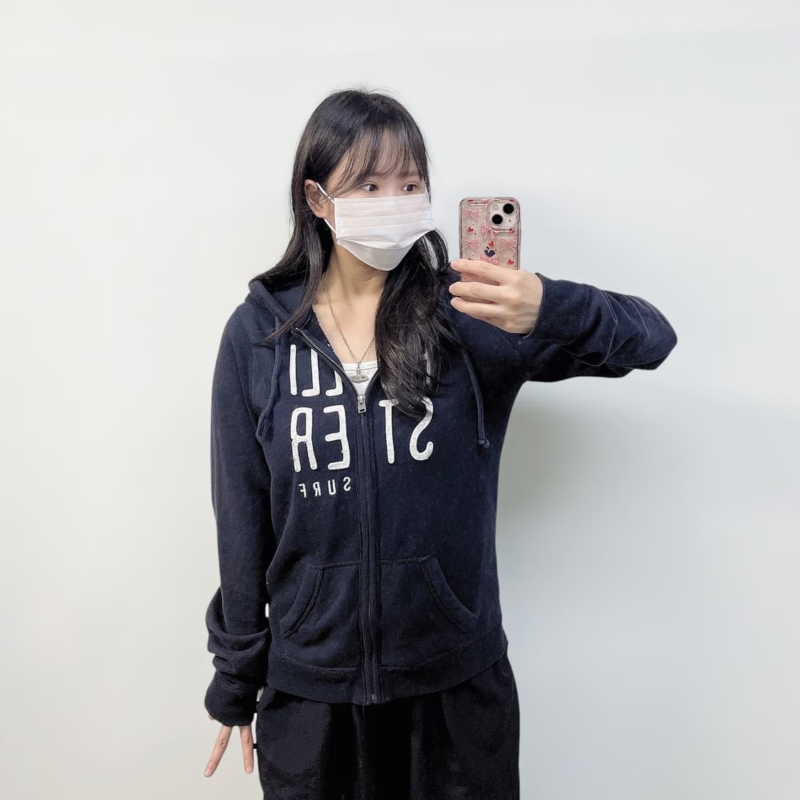 홀리스터 스펠 로고 후드집업 네이비 상품이미지1