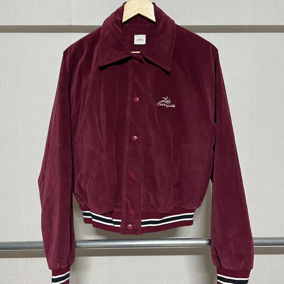 라라써니사이드 벨벳 자켓 버건디 상품이미지1