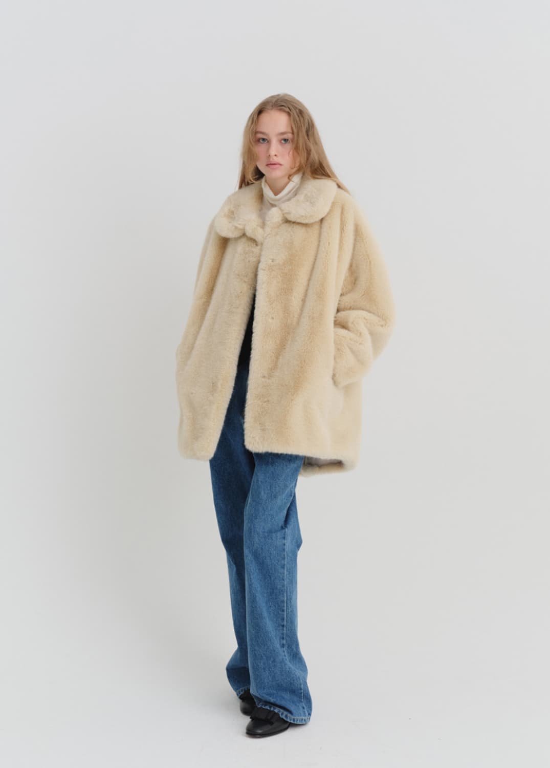 리본빛 에디트 퍼 코트(모네) 상품이미지3