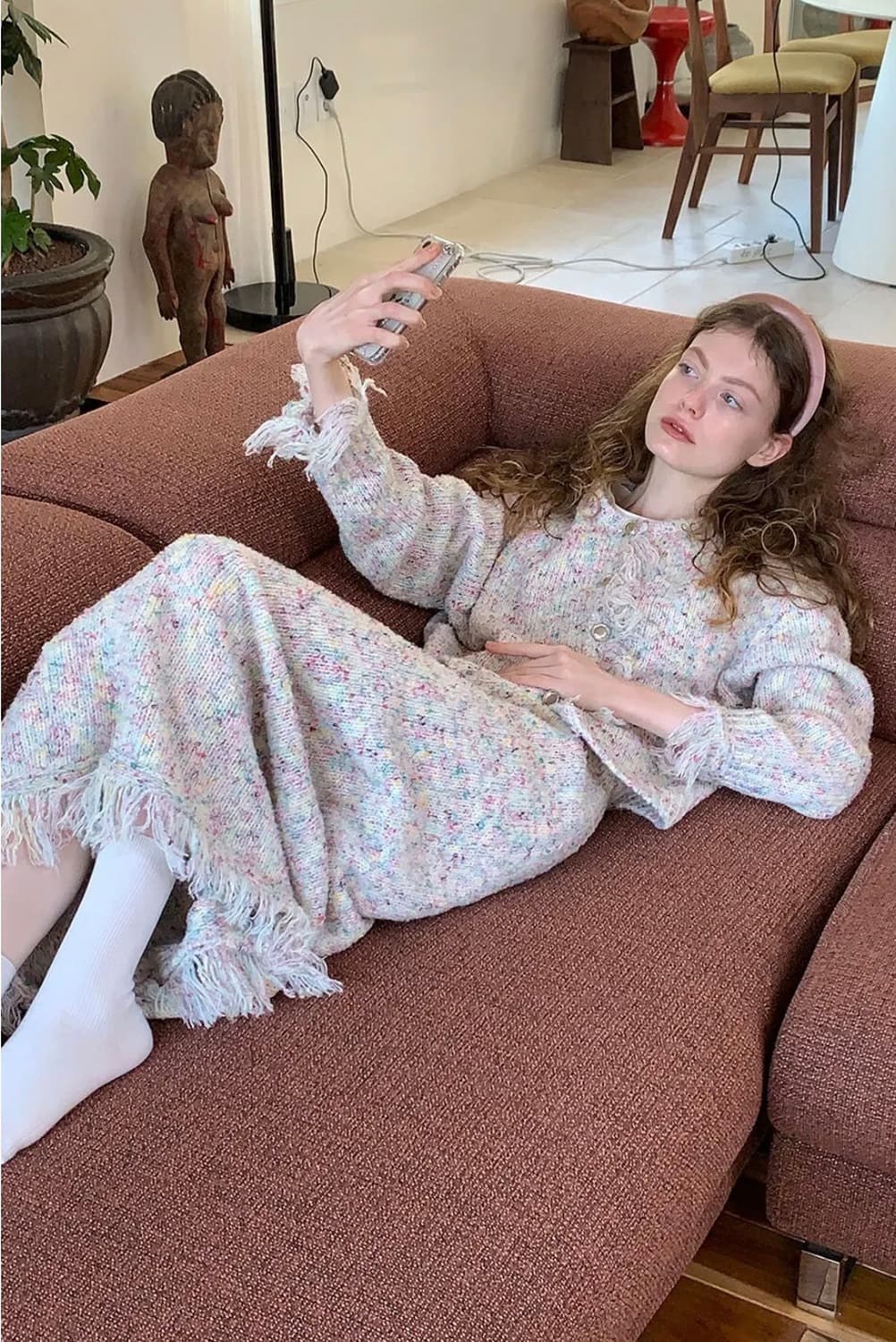 시눈 mousse cadigan (candy) + skirt 상품이미지2