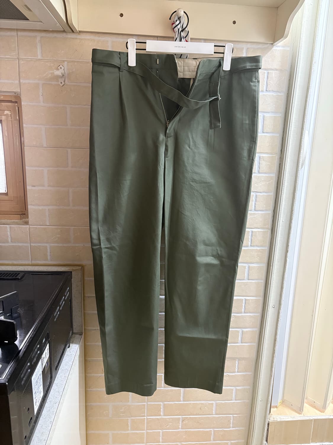 와기 벨티드 팬츠 - 밀리터리 그린 3사이즈 상품이미지3