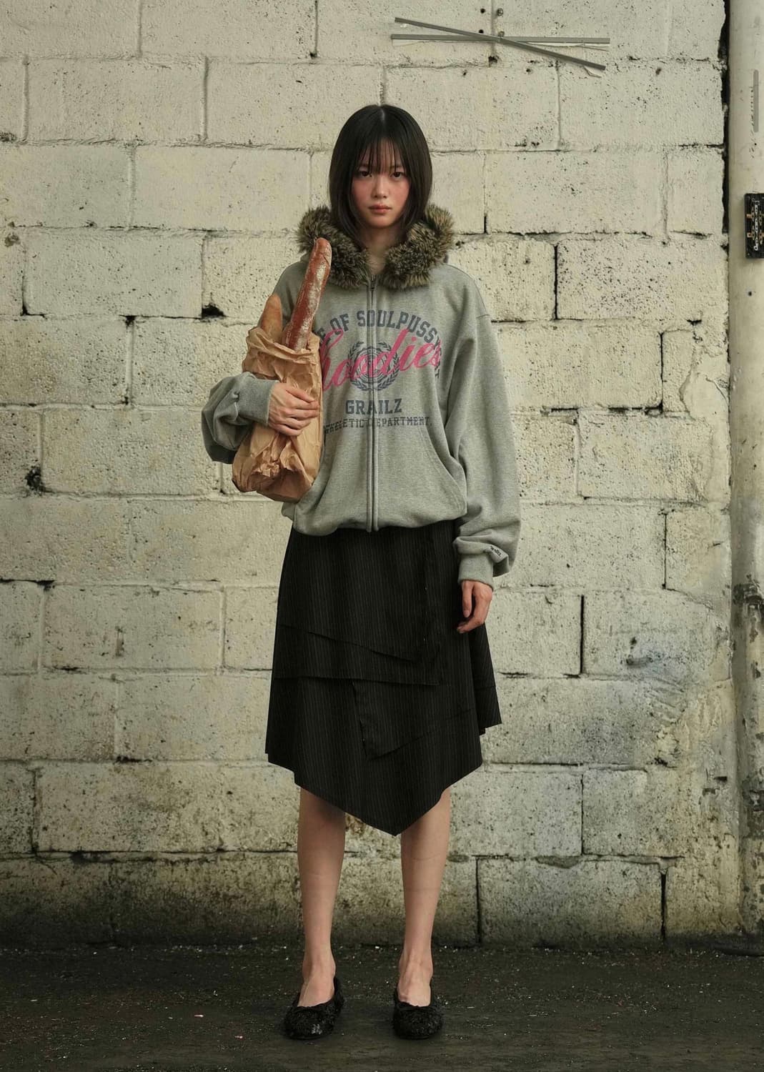 그레일즈 털 후드 집업 상품이미지2