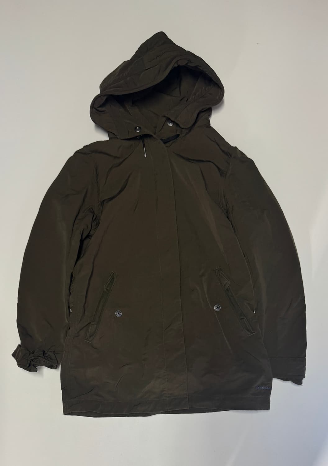 희귀!! 여성 캘빈클라인 미들 스트링 야상 후드 자켓 S 상품이미지1