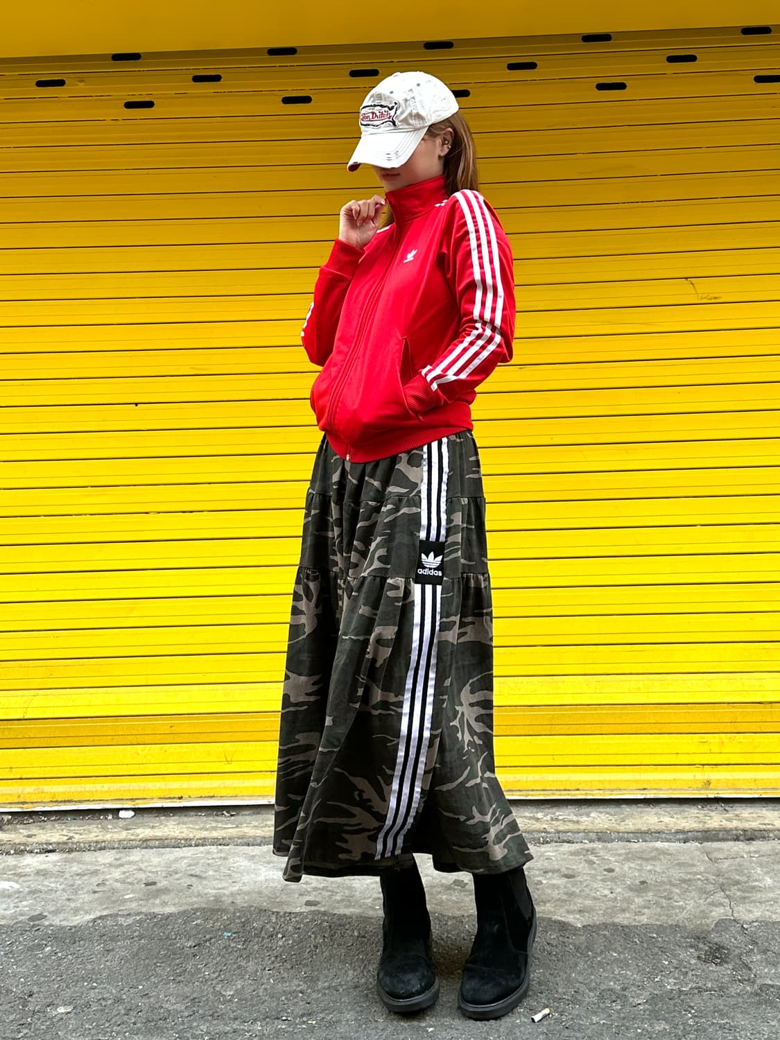 카모 삼선줄 커스텀 스커트 상품이미지3