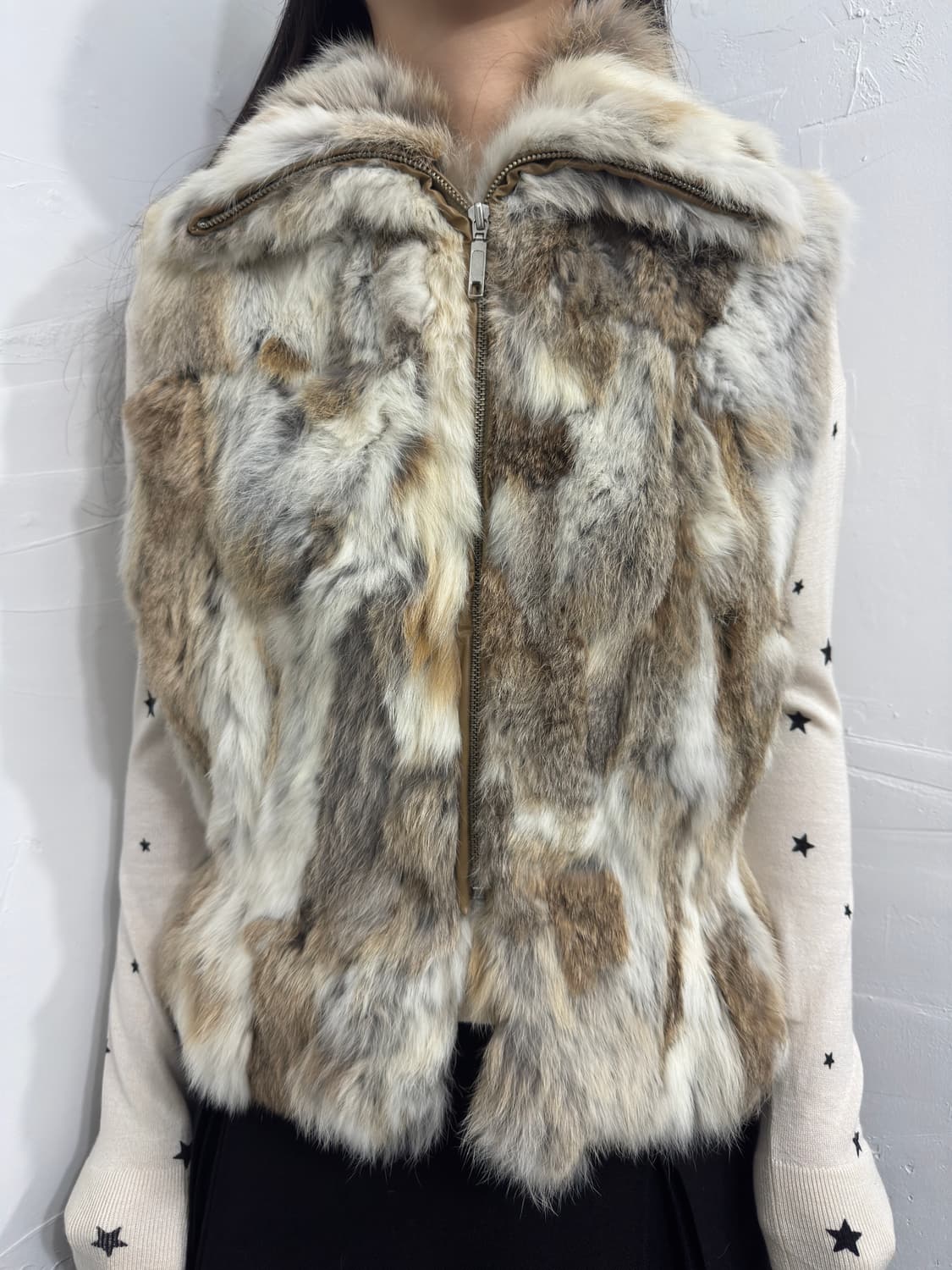 rabbit fur vest zipup 상품이미지3