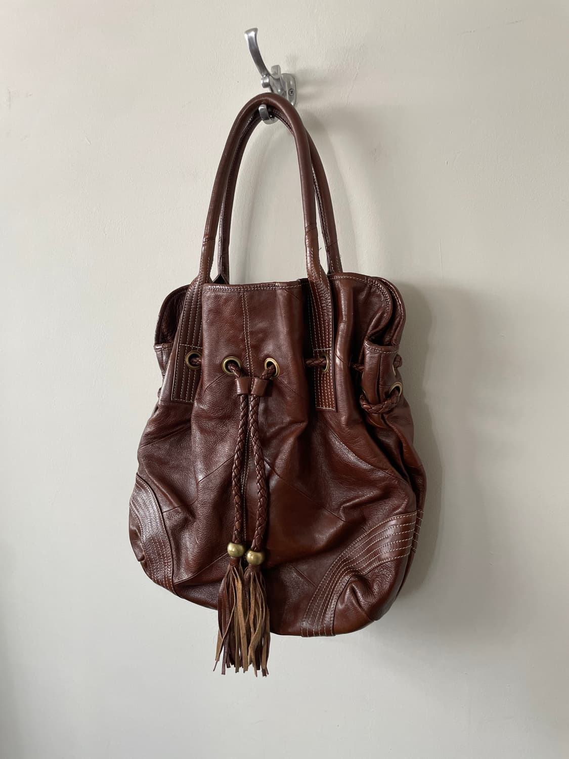 vintage stitch tassel bucket bag 상품이미지5