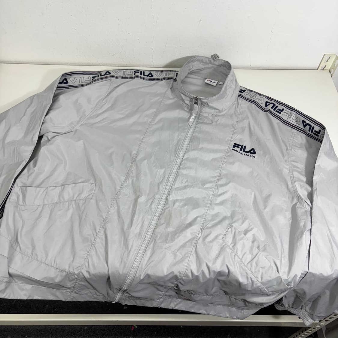 XL 휠라 FILA 라이트그레이 루즈오버핏 경량 바막자켓 상품이미지1