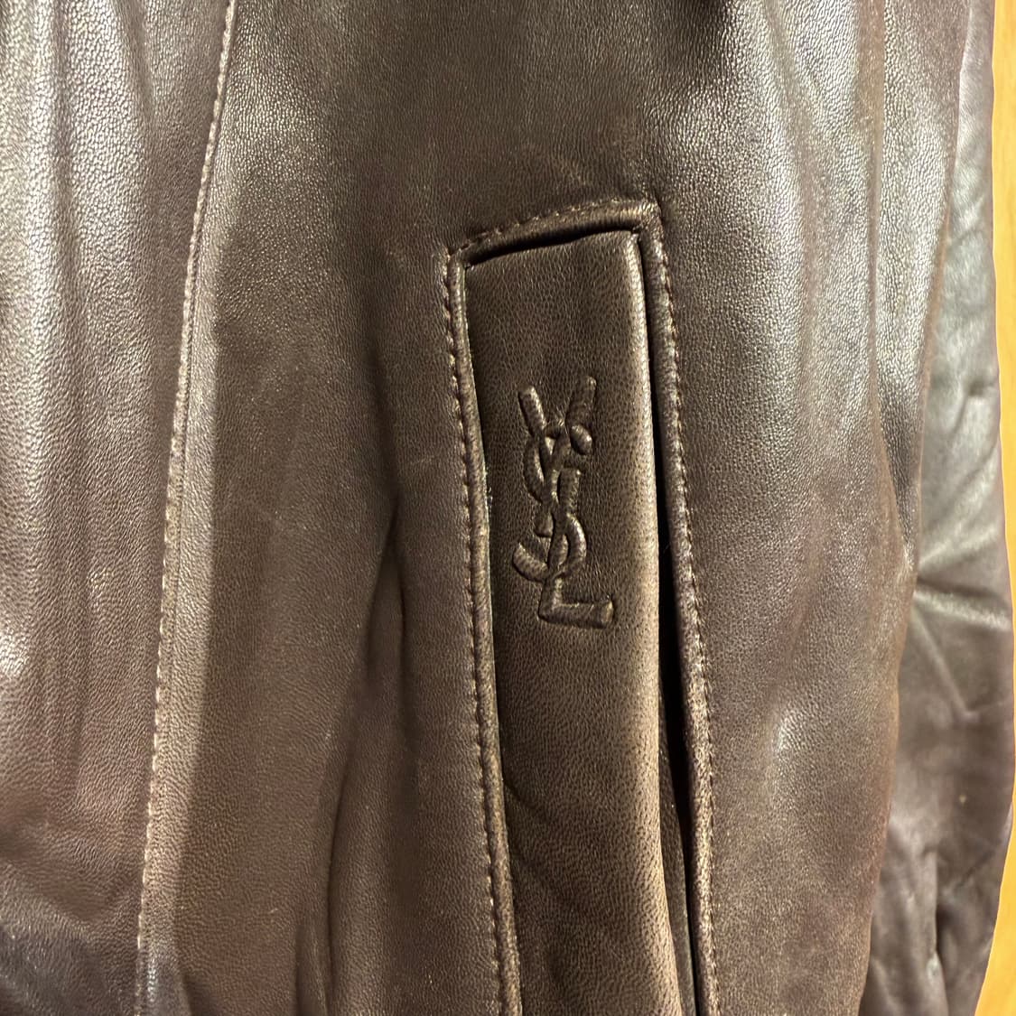 YSL 입생로랑 램스킨 레더 봄버 자켓 XL 양가죽 상품이미지3
