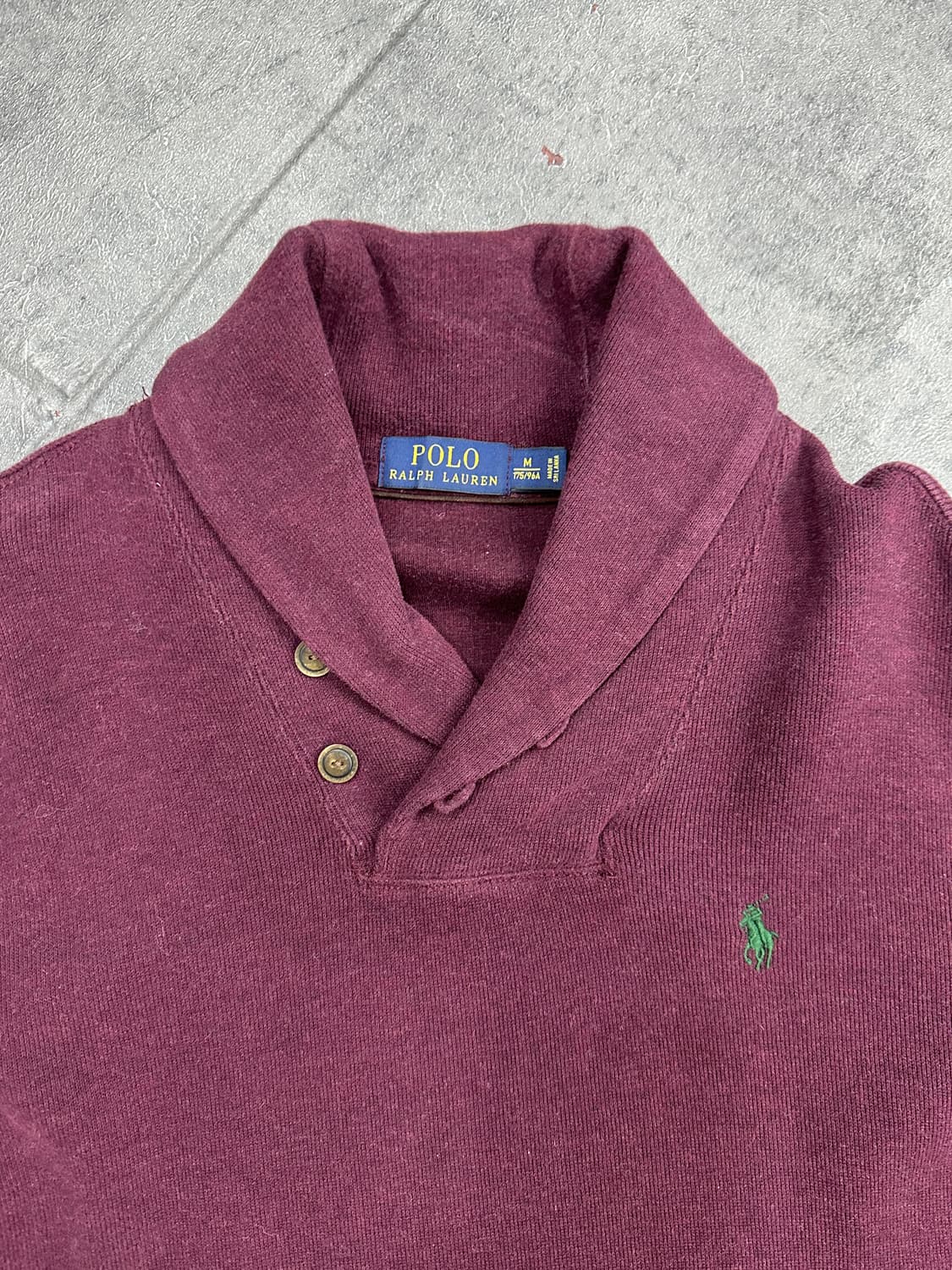 폴로 숄카라 맨투맨 버건디 상품이미지3