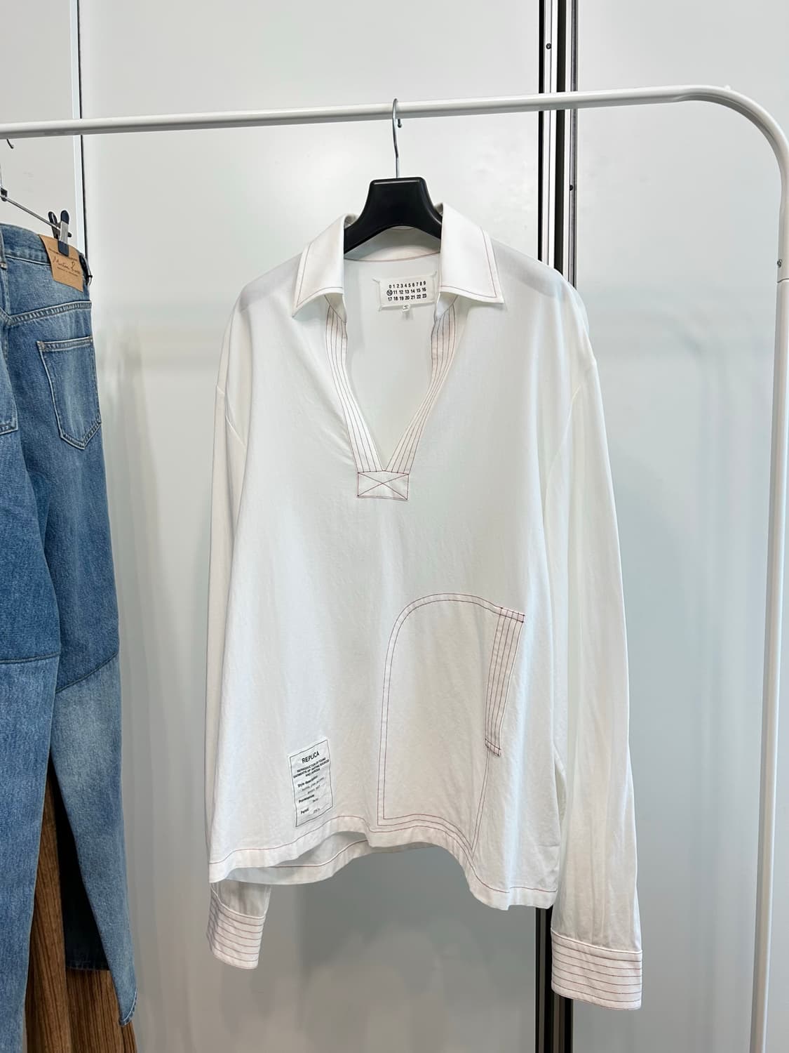마르지엘라 REPLICA 1950's 파리 크레페 포켓 셔츠 상품이미지1